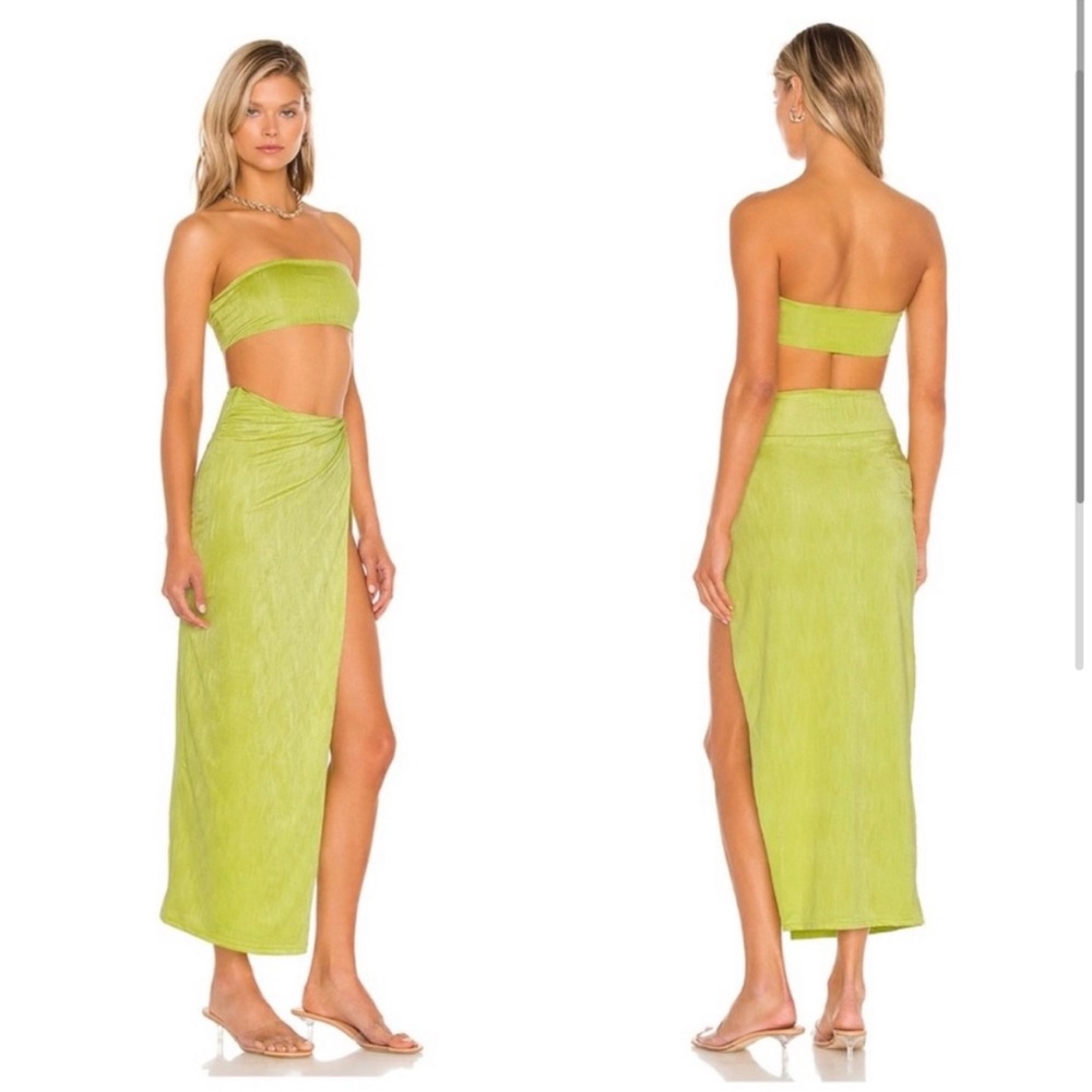 Two piece skirt set - lime green.
